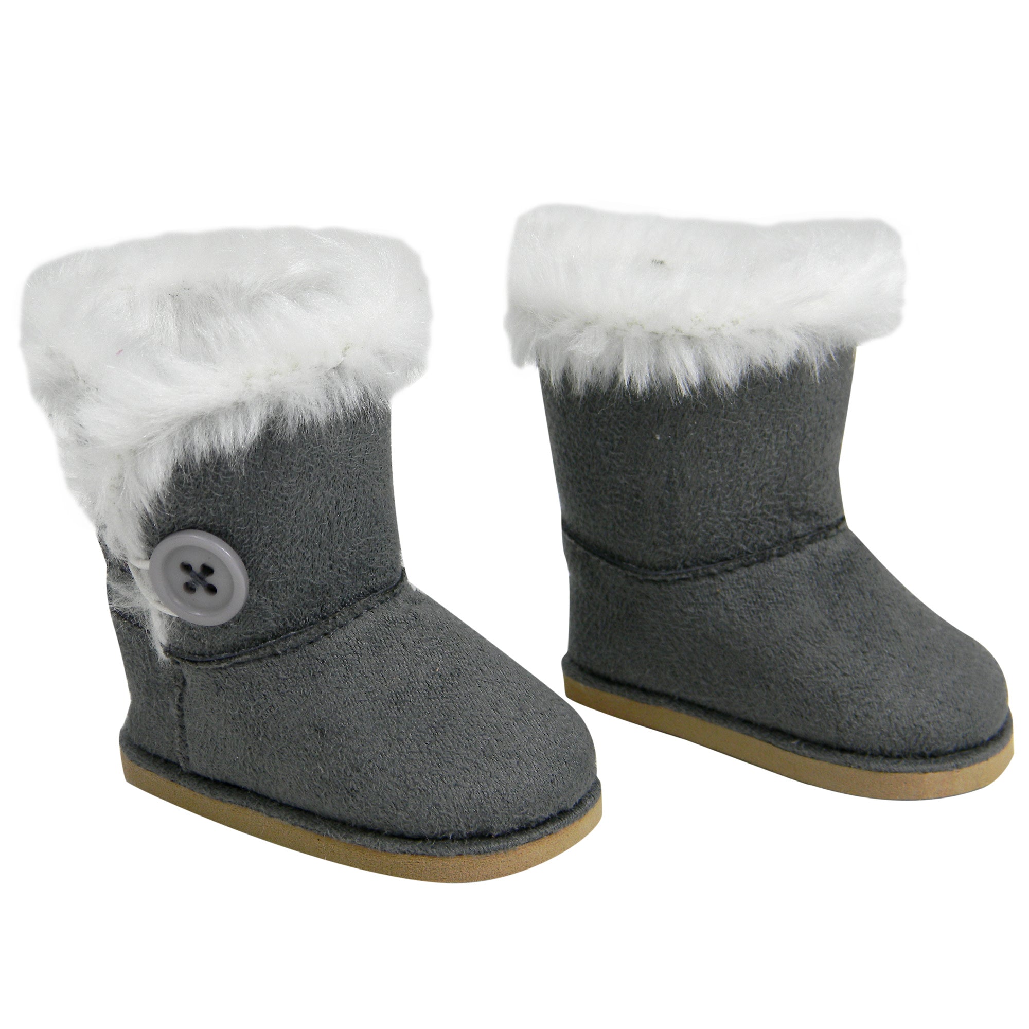 fur trim grey boots with fur