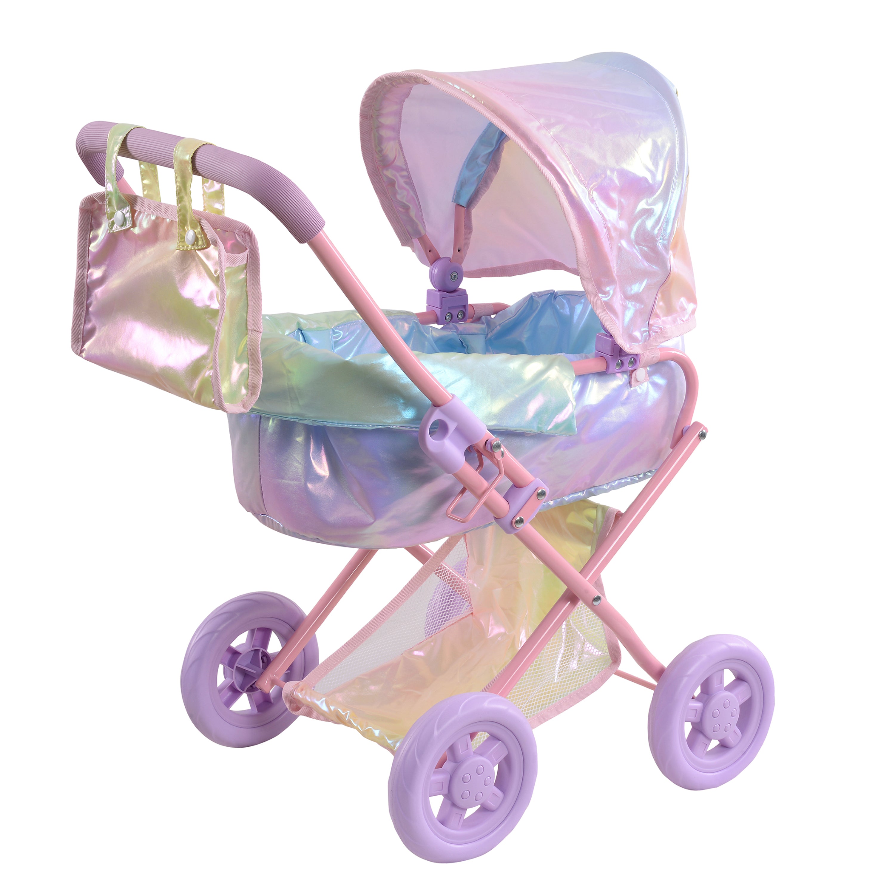 Olivia's Little World Deluxe 2-in-1 Baby Dolls Stroller, Iridescent Ra – US