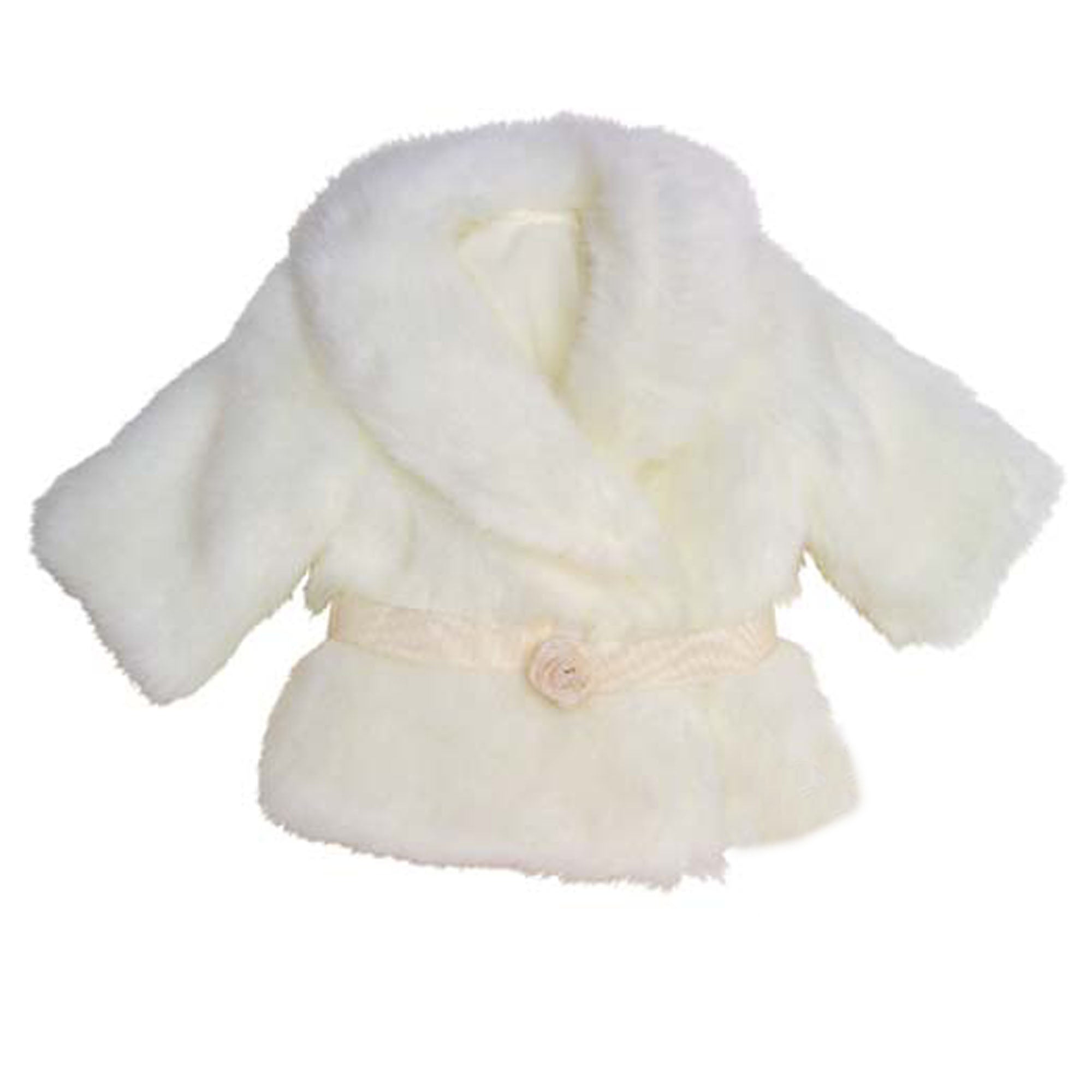 Sophia's Faux faux fur Dress Coat with Large Collar and Sash