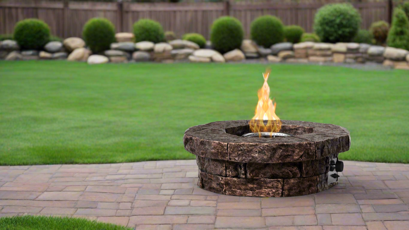 A firepits in the back yard