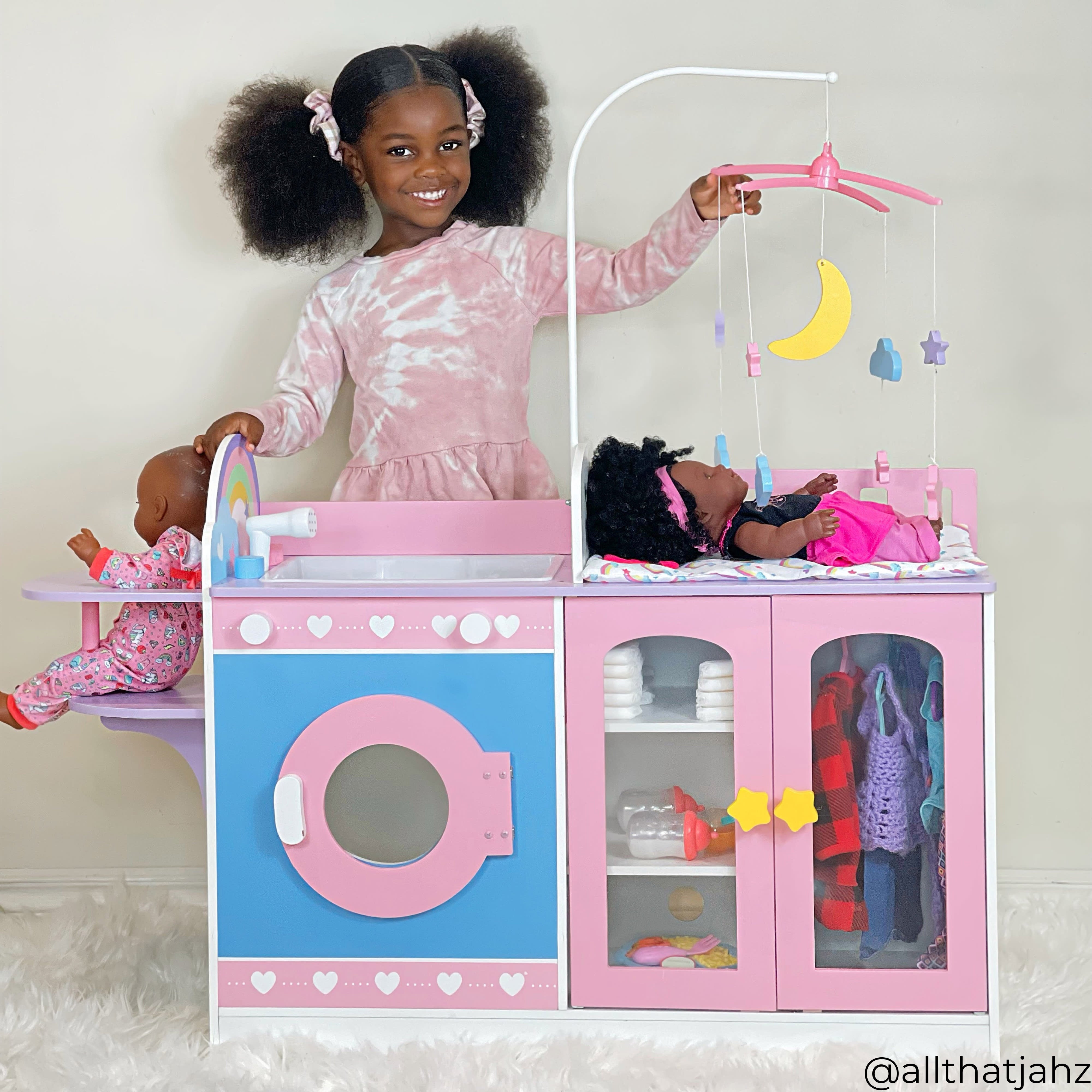 Olivia's Little World 6-in-1 Baby Doll Changing Station, Pink – US