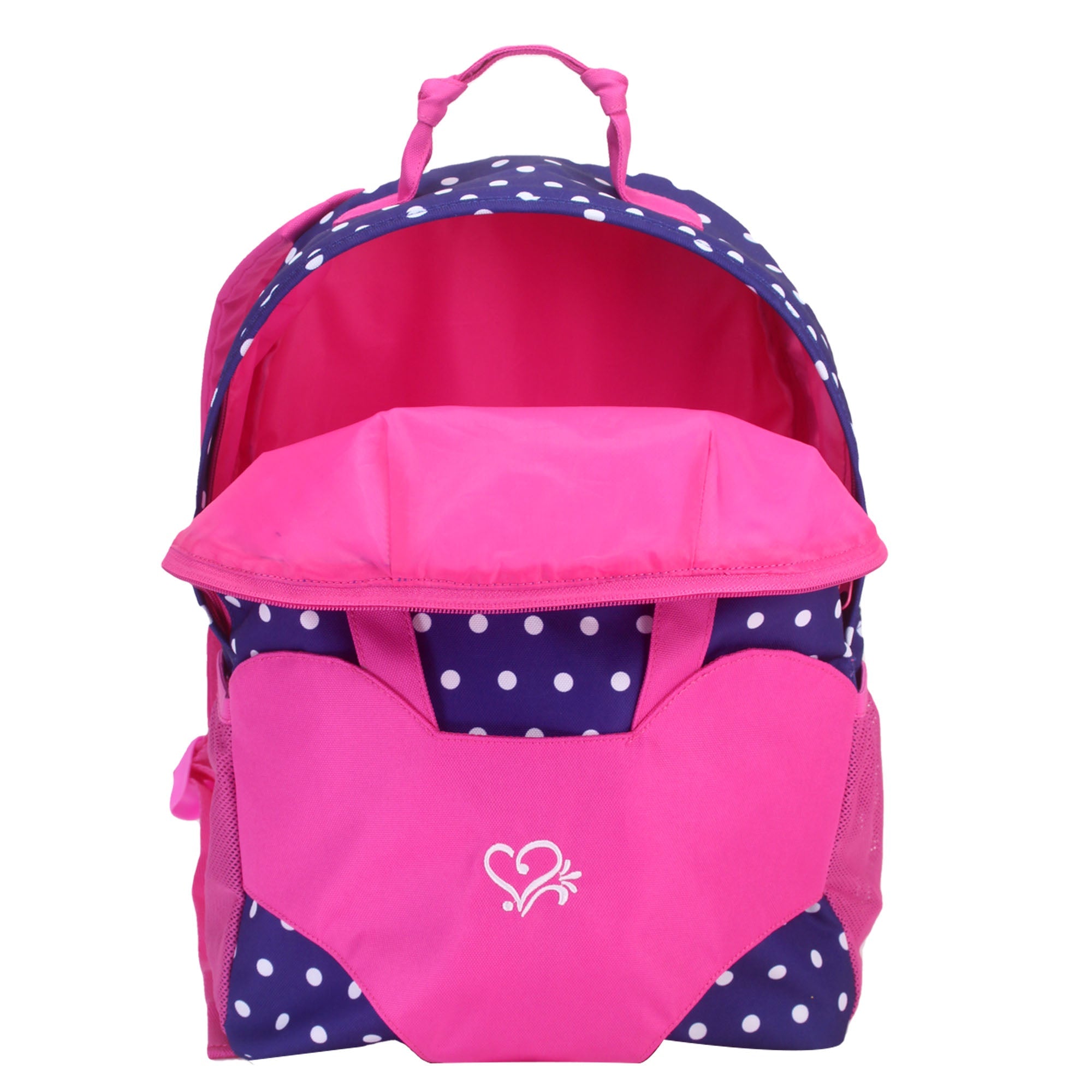 Sophia's White Polka Dot Backpack Carrier for 15'' and 18'' Dolls