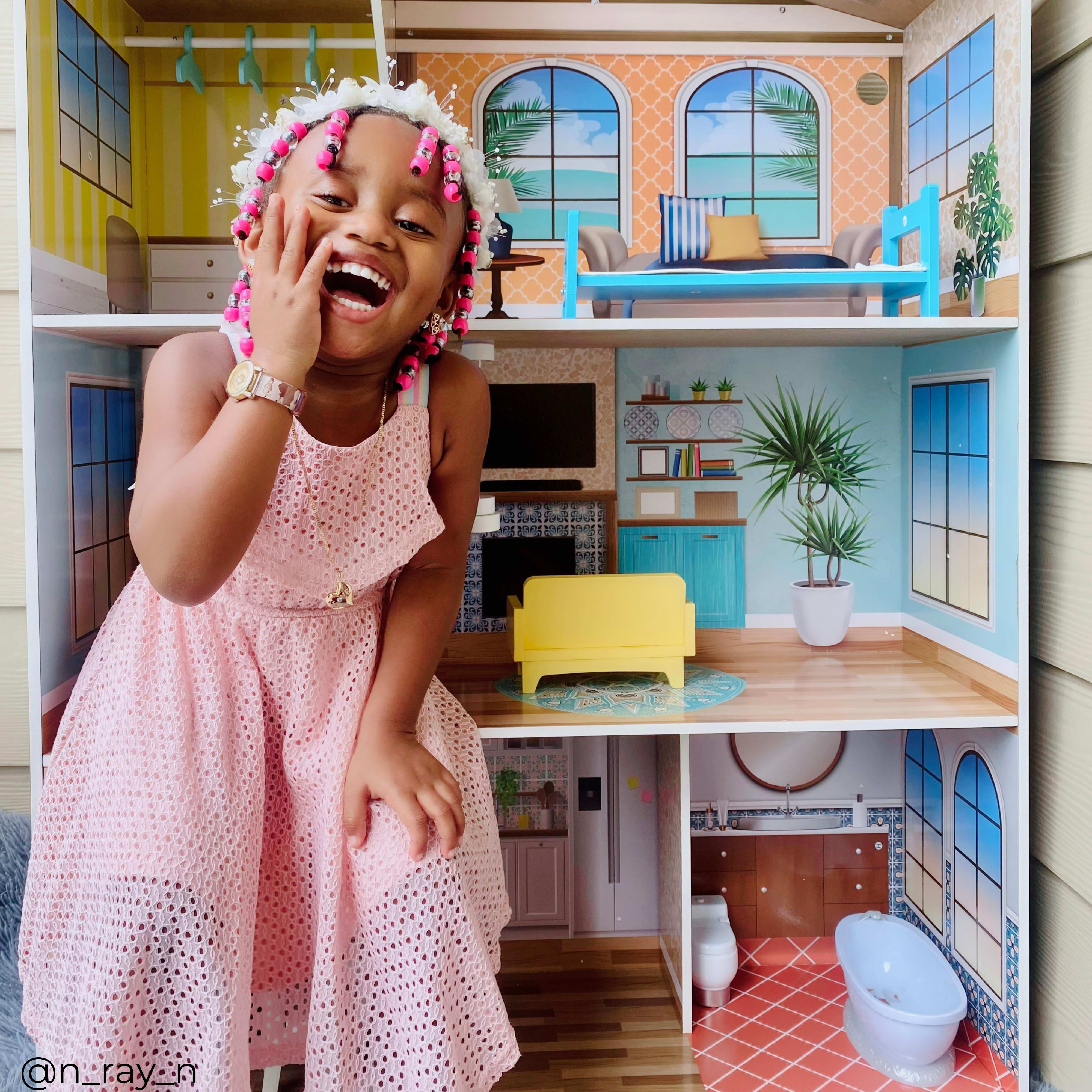 Olivia's Little World Wooden Dreamland Mediterranean Dollhouse Set