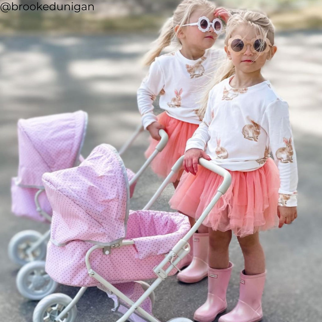 Olivia's Little World Polka Dot Princess Baby Doll Pram Stroller, Pink – US