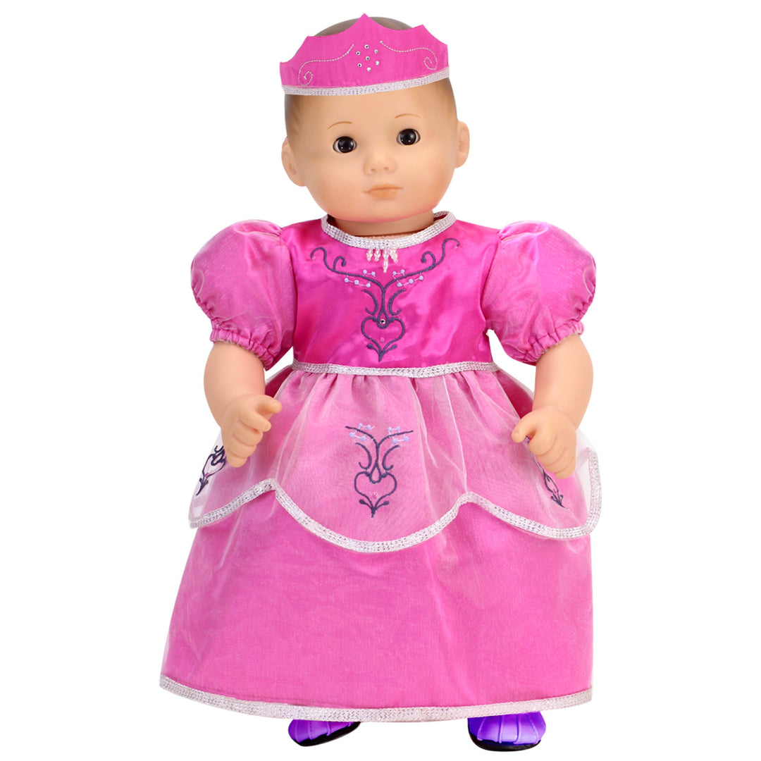 Sophia's Embroidered Princess Dress & Crown for 15 Baby Dolls, Hot Pi US - Teamson Kids Sophia's Embroidered Princess Dress & Crown for 15 Baby Dolls, Hot Pi US - Teamson Kids