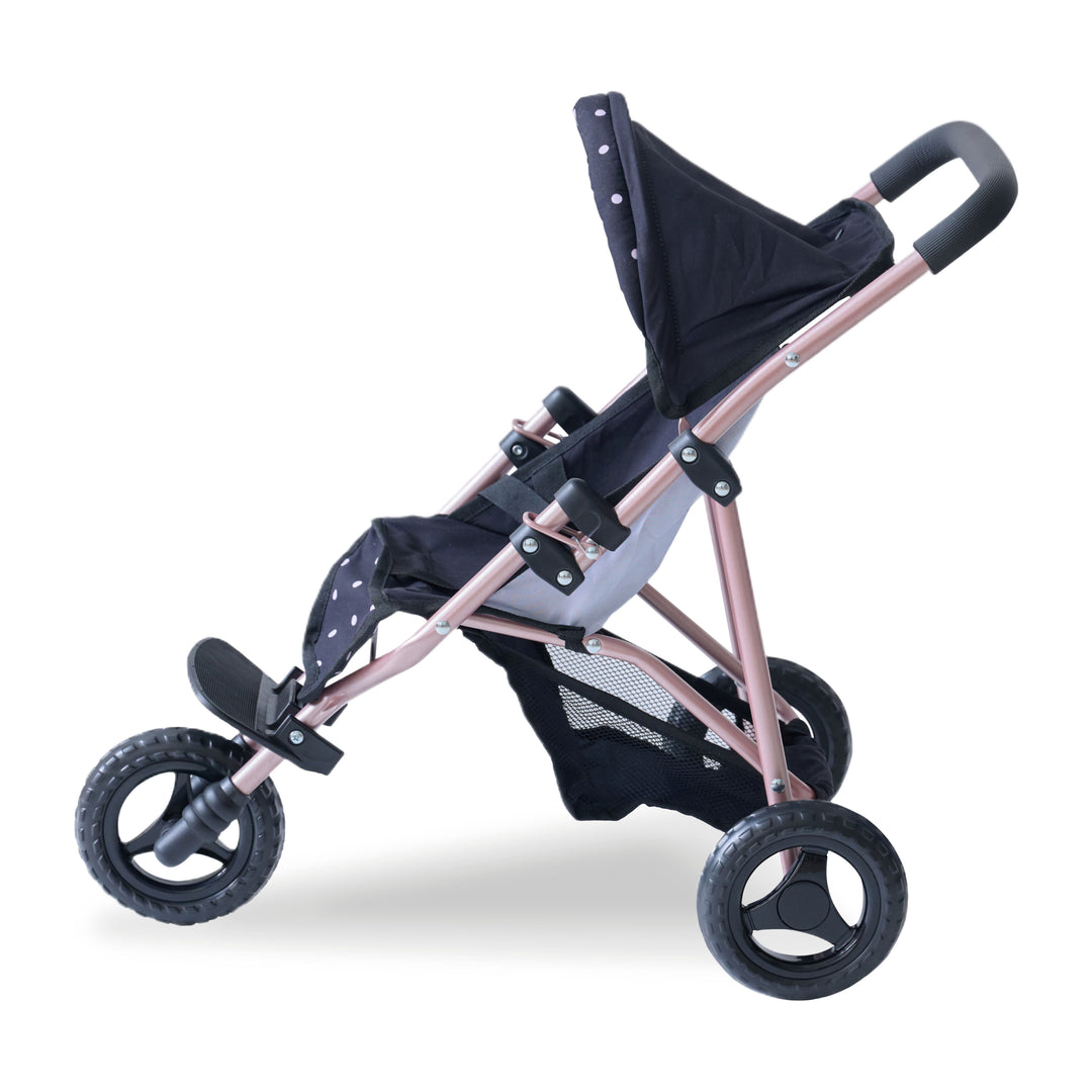 15-18 Inch Baby Doll Stroller, Black - Pin Up Doll Jogging Stoller by Olivia's Little World