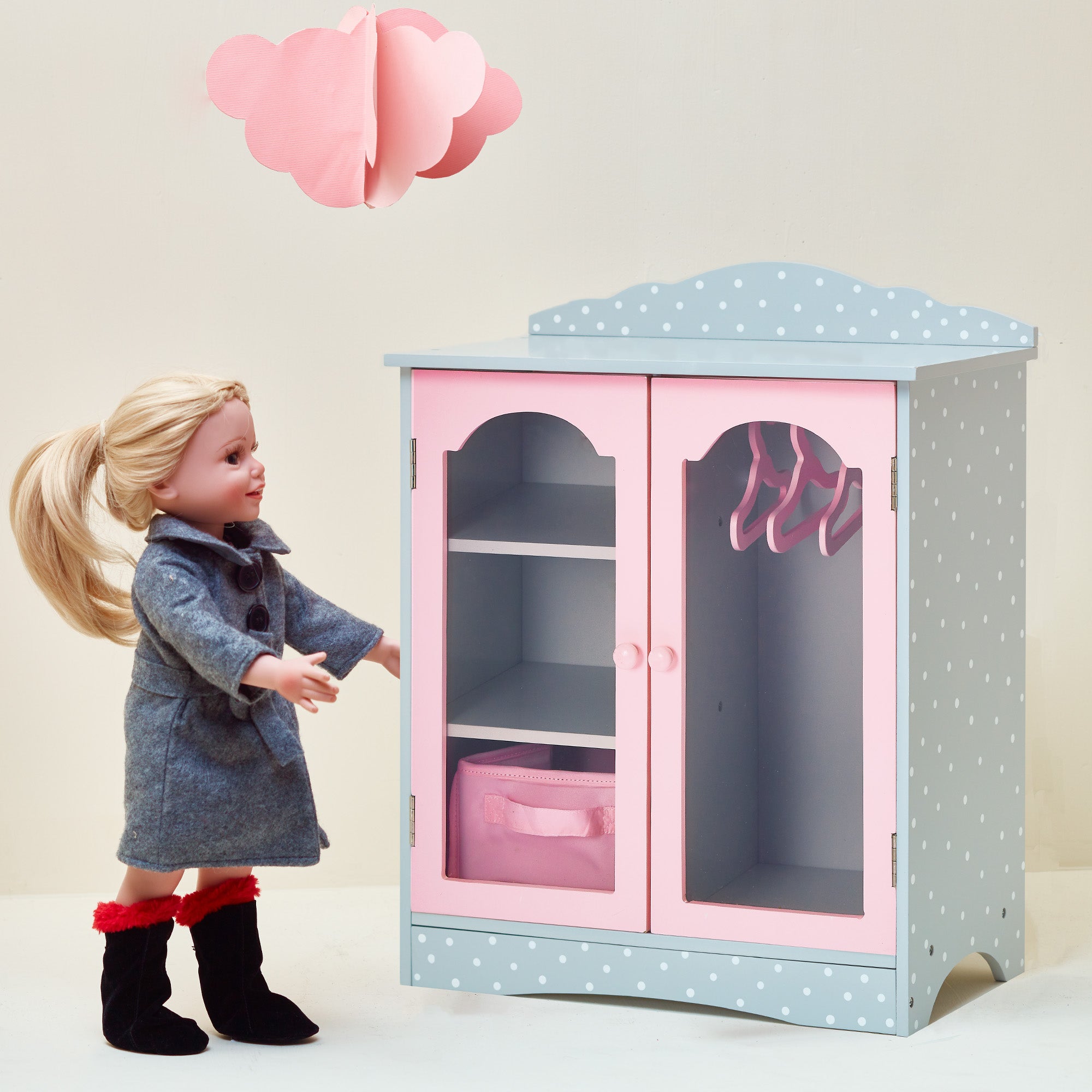 Olivia's Little World Polka Dots Princess Toy Closet with Hangers