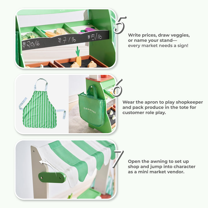 Vermont Farmers Market Stand with Interactive Accessories & Vegetables