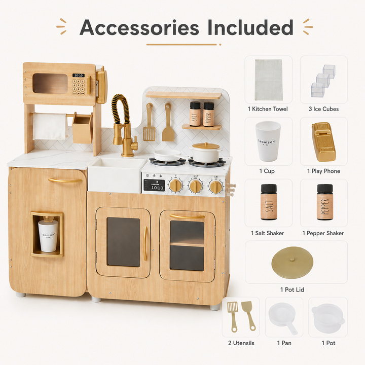 Teamson Kids Little Chef Cyprus Play Kitchen with 14-pc. Accessory Set