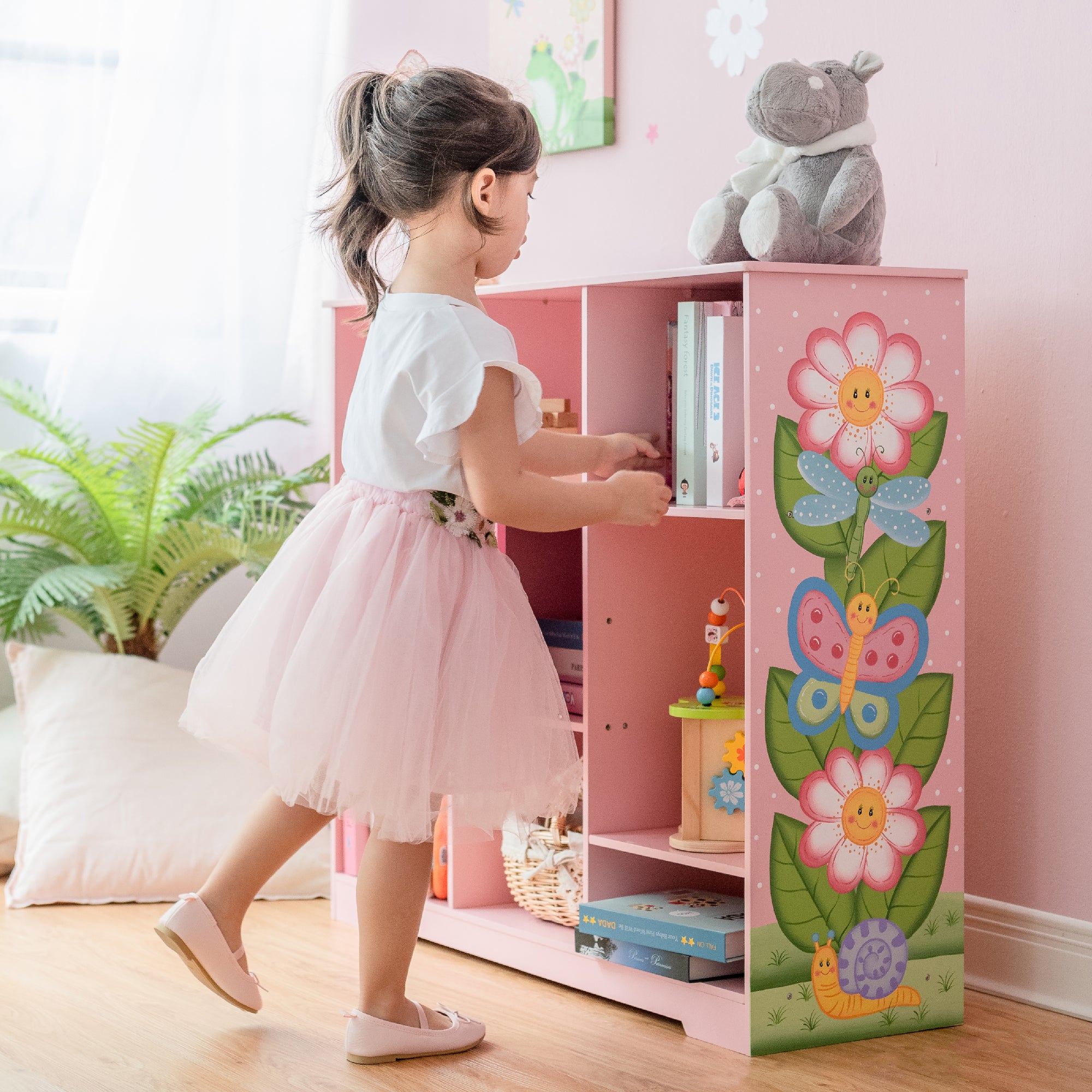 Fantasy Fields Kids Painted Magic Garden Adjustable Cube Bookshelf