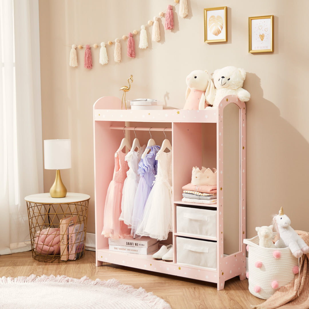 Kidsmania Racks Fantasy Fields Kids Freestanding Jasmine Star Print Clothing Rack with ...