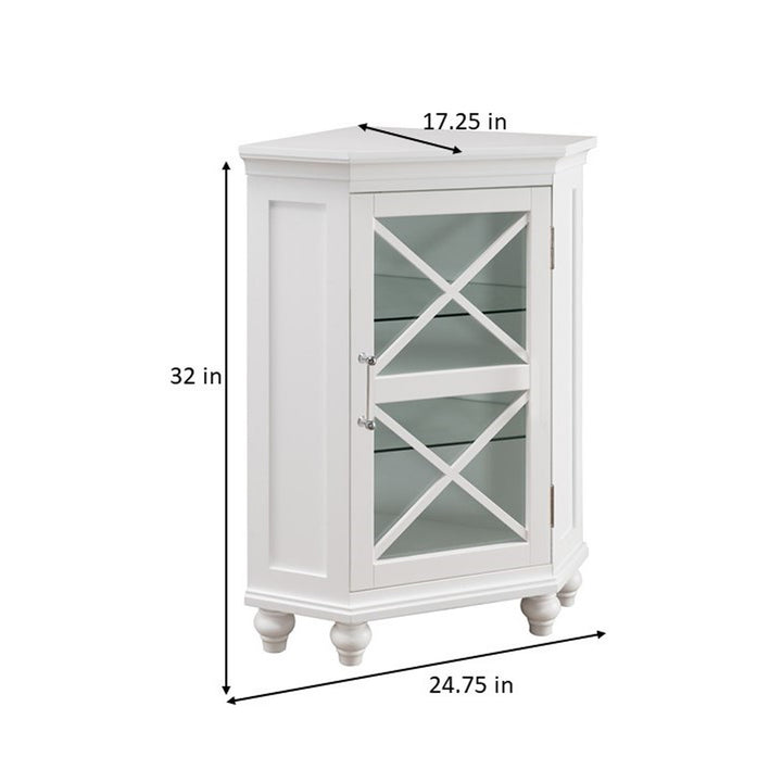 Dimensional graphic a corner floor cabinet