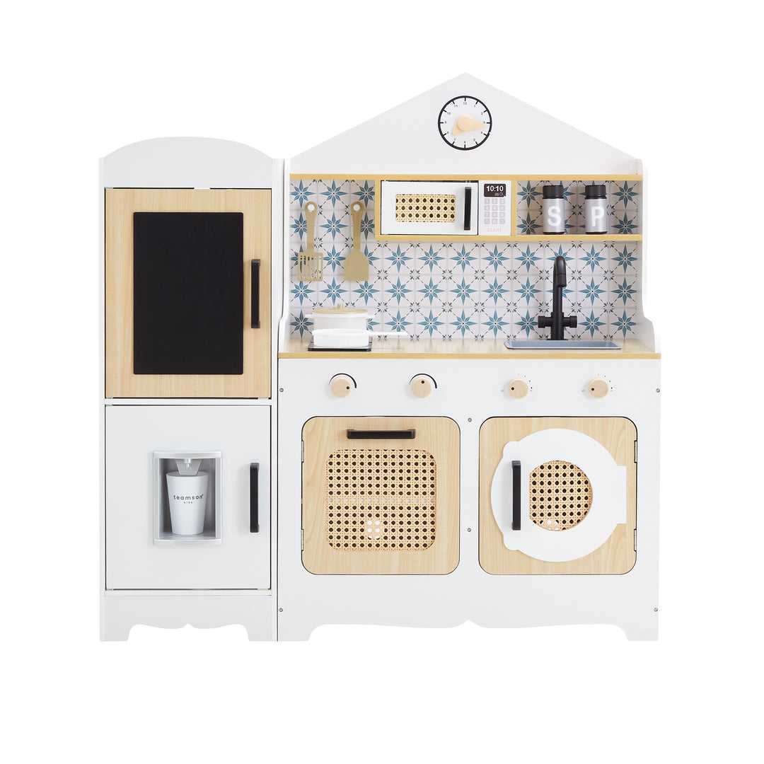 Teamson Kids Little Chef Morocco Play Kitchen, white with faux tile 