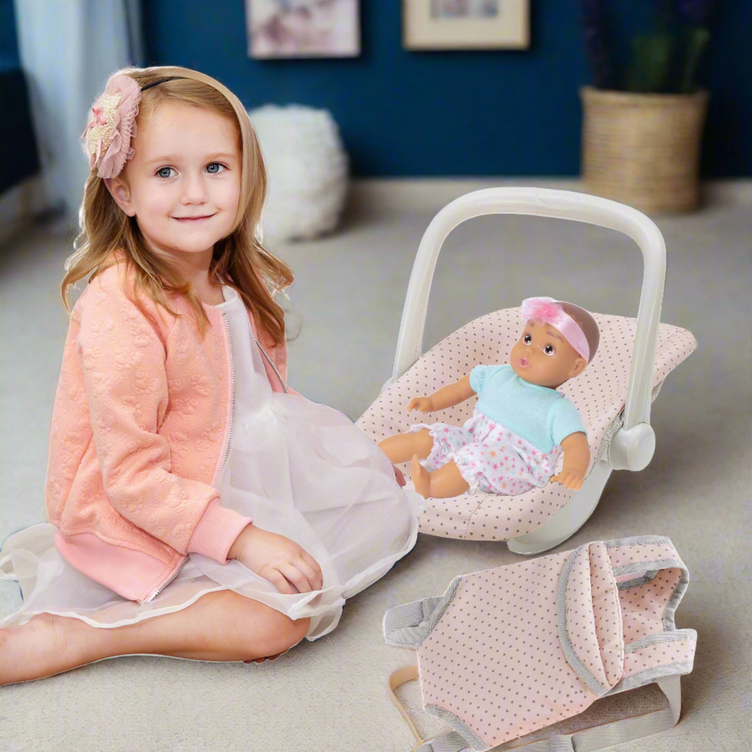 cute car seat and stroller set Olivia's Little World Polka Dot Princess Baby Doll Carrier & Car Seat – US