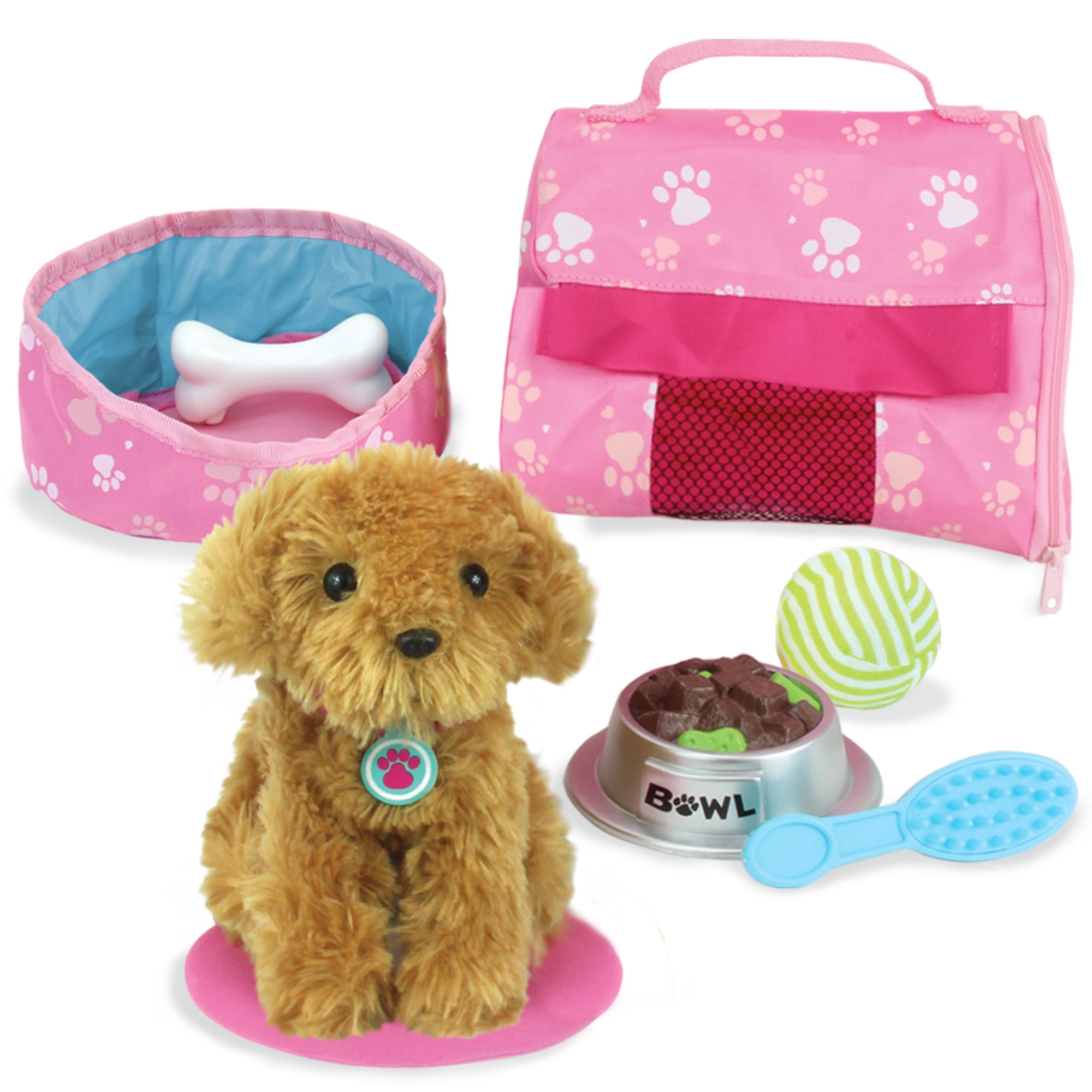 Sophia's Plush Puppy with Carrier and Accessories for 18