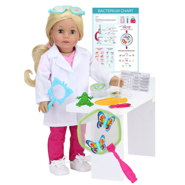 Sophia's - 18" Doll - 14 pcs Smithsonian Biologist Set - White