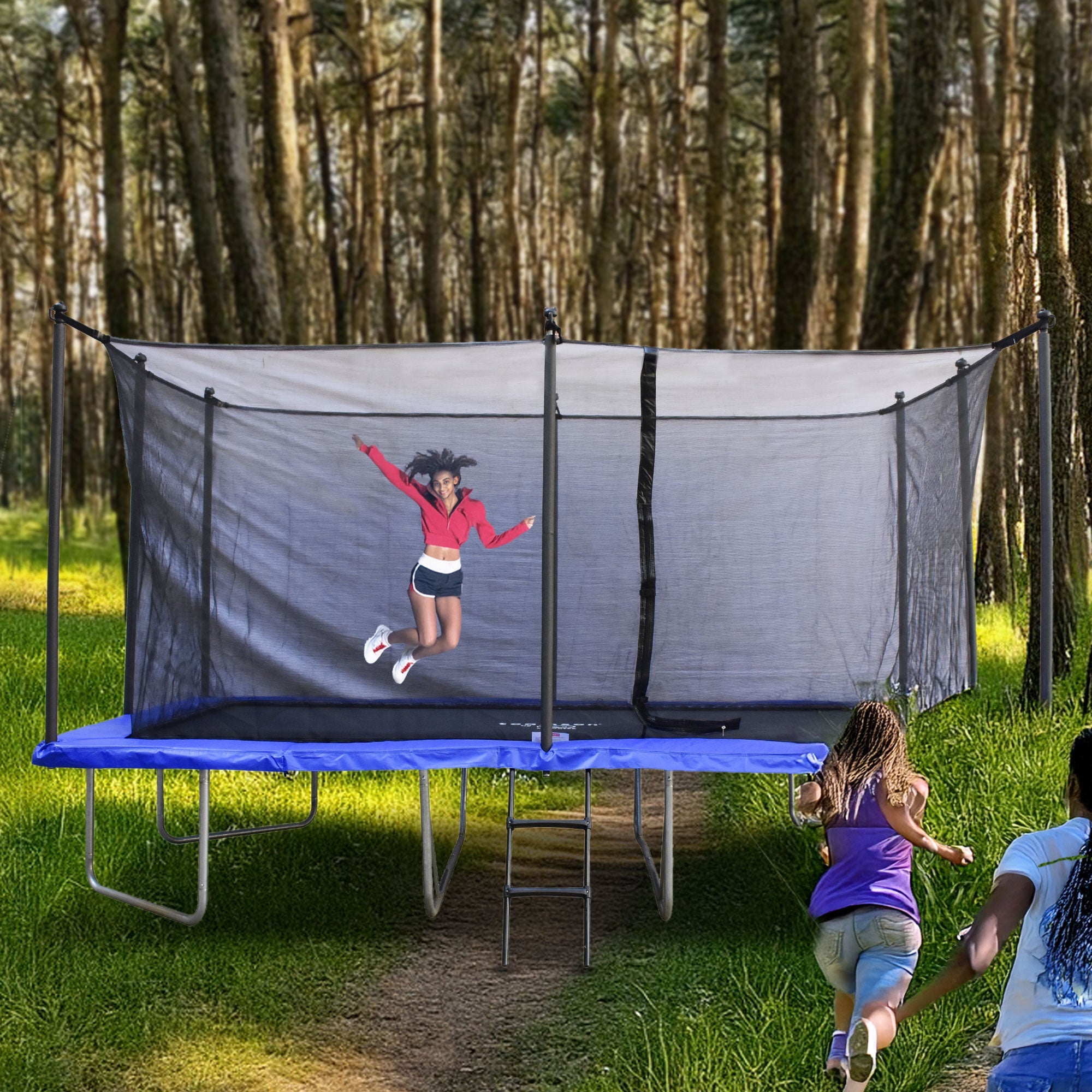 Teamson by Crowntec 15x9 FT UV-Resistant Trampoline with Ladder
