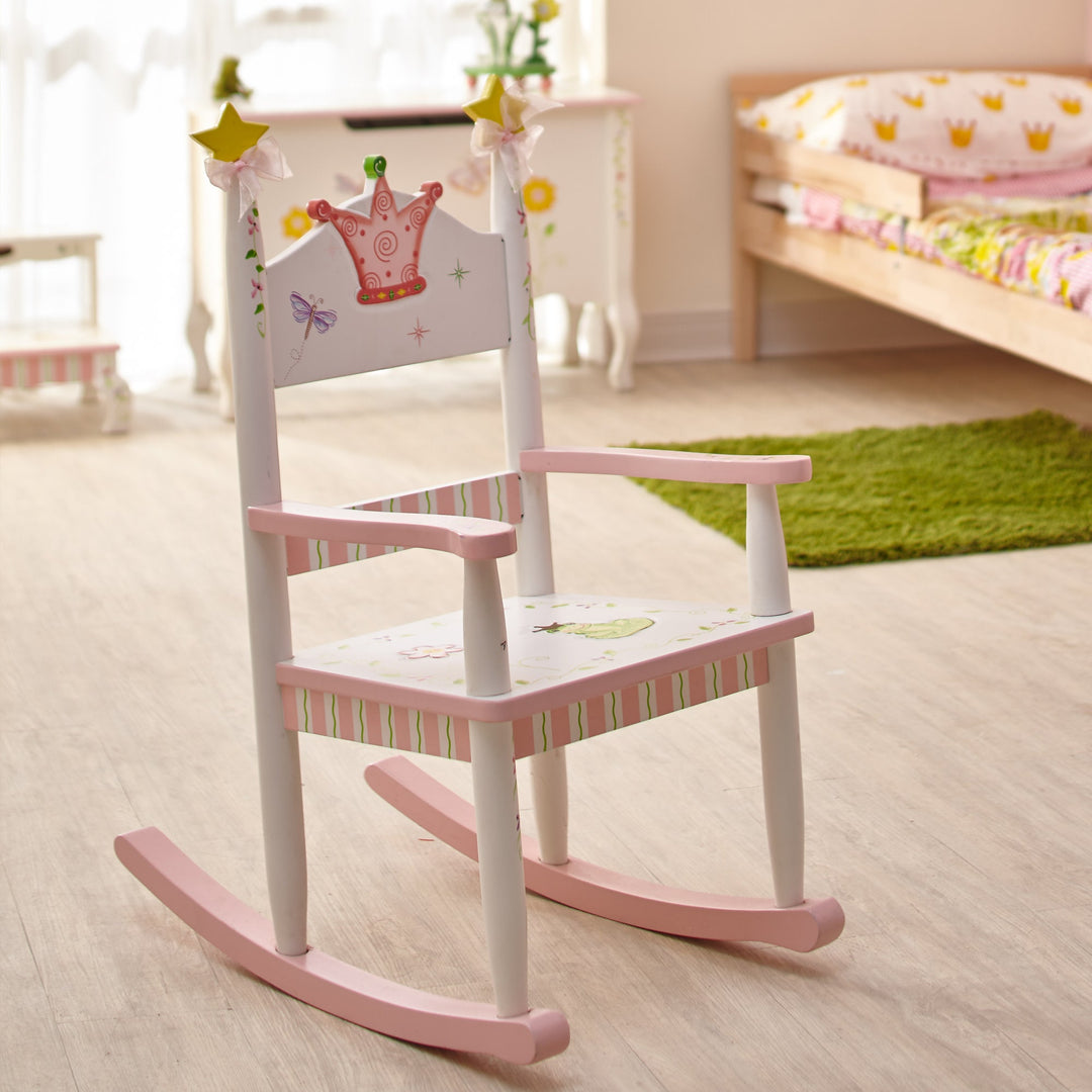 Princess Rocking Chair FANTASY FIELDS PRINCESS AND FROG ROCKING CHAIR, WHITE/PINK- FINAL SALE ...