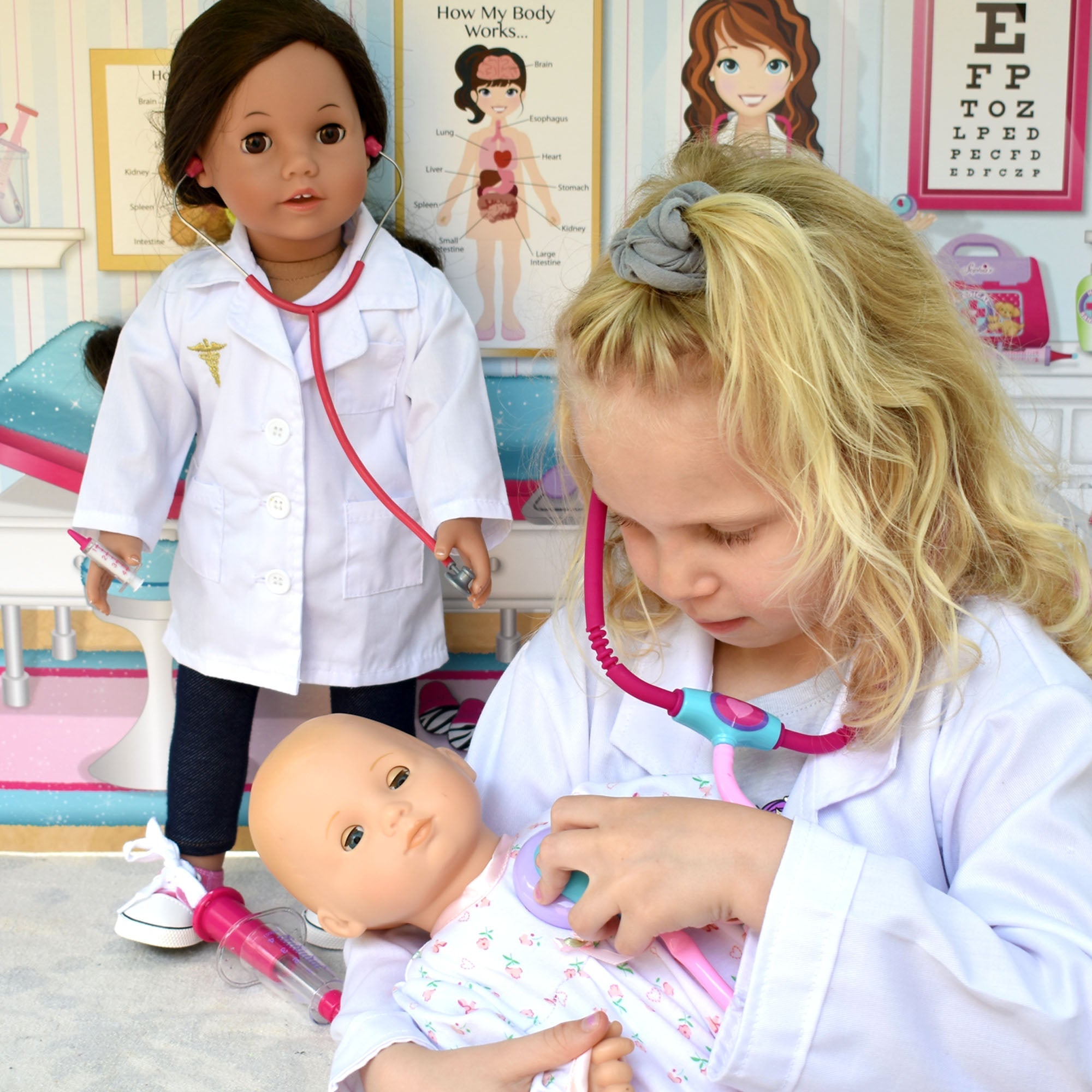Sophia's Child's Lab Coat, Stethoscope & Syringe with Matching Set