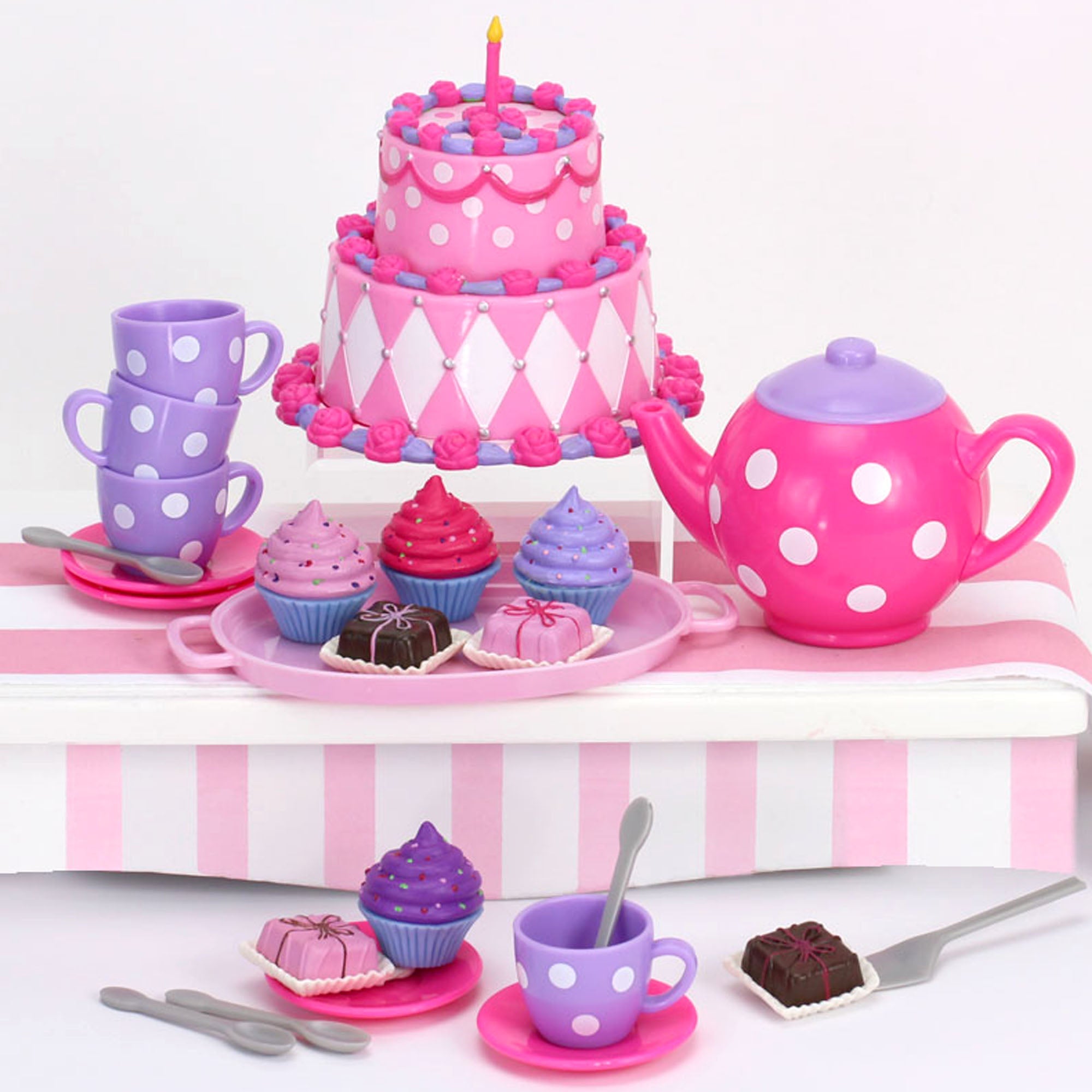 Sophia's 64 Piece Dessert Tea Party Set for 18'' Dolls, Pink – US