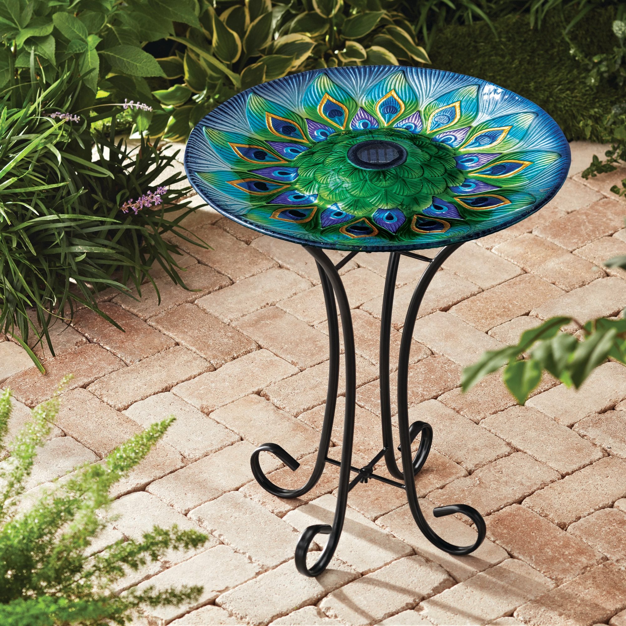 Lovely hotsell Peacock Designed LED Bird Bath