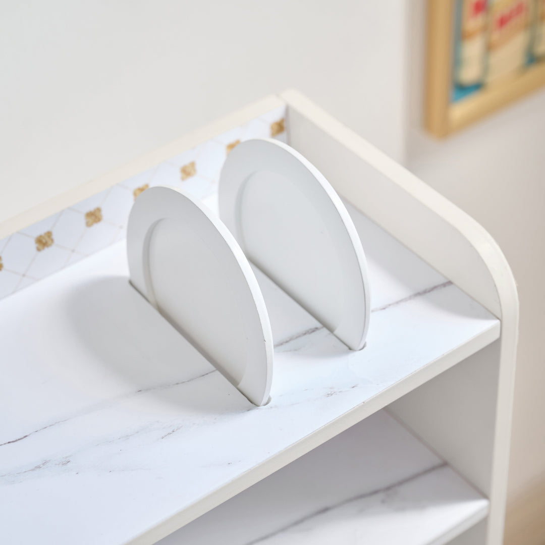 Wooden Play Kitchen with 15 Accessories, Off-White - Little Chef St. Louis by Teamson Kids