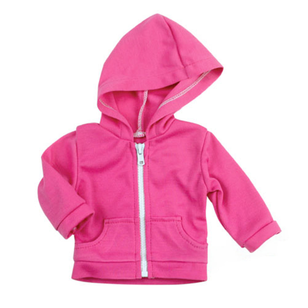 A pink zip hoodie for 18" dolls