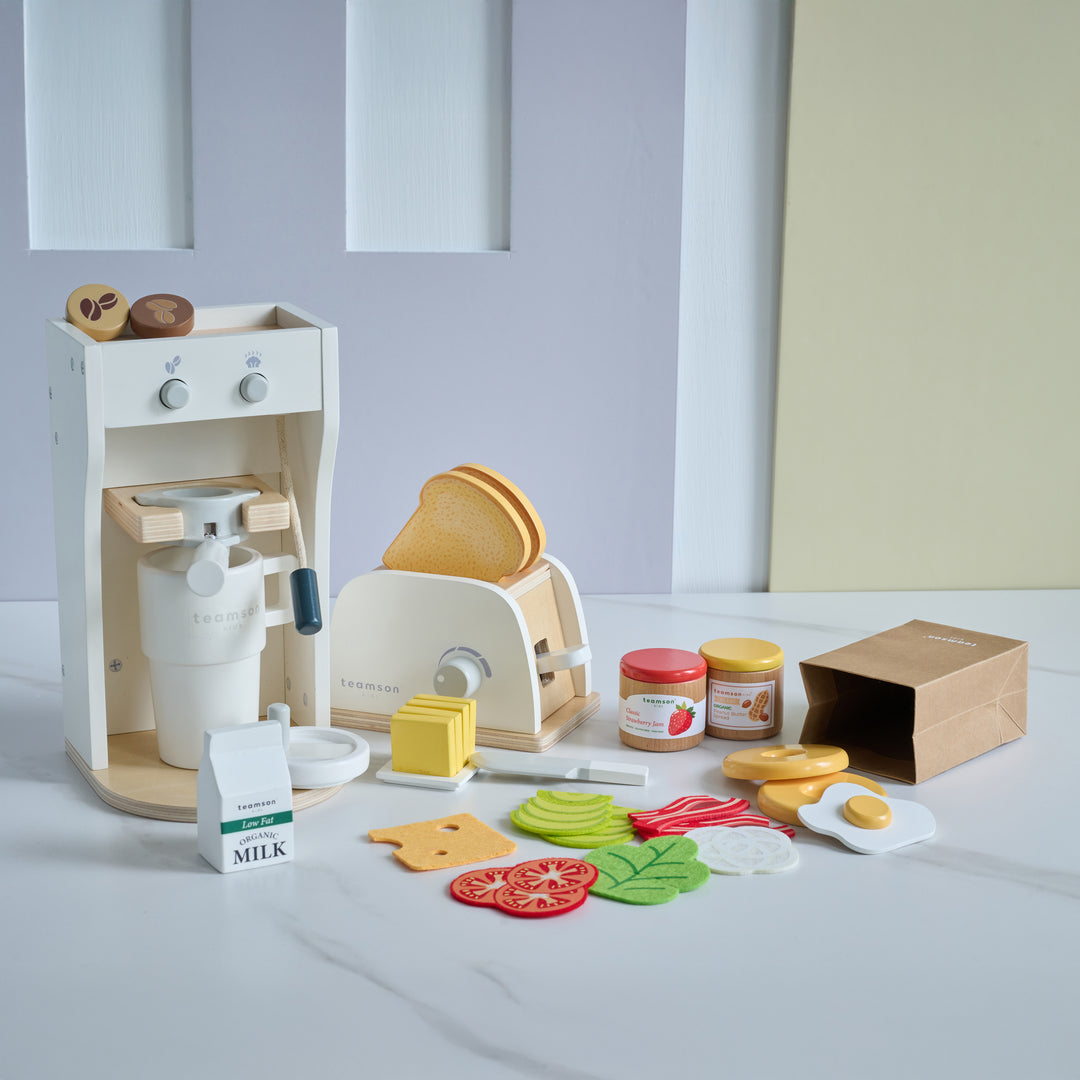 Heathy Breakfast To Go with 27 Accessories, White - Little Chef Santa Barbara by Teamson Kids