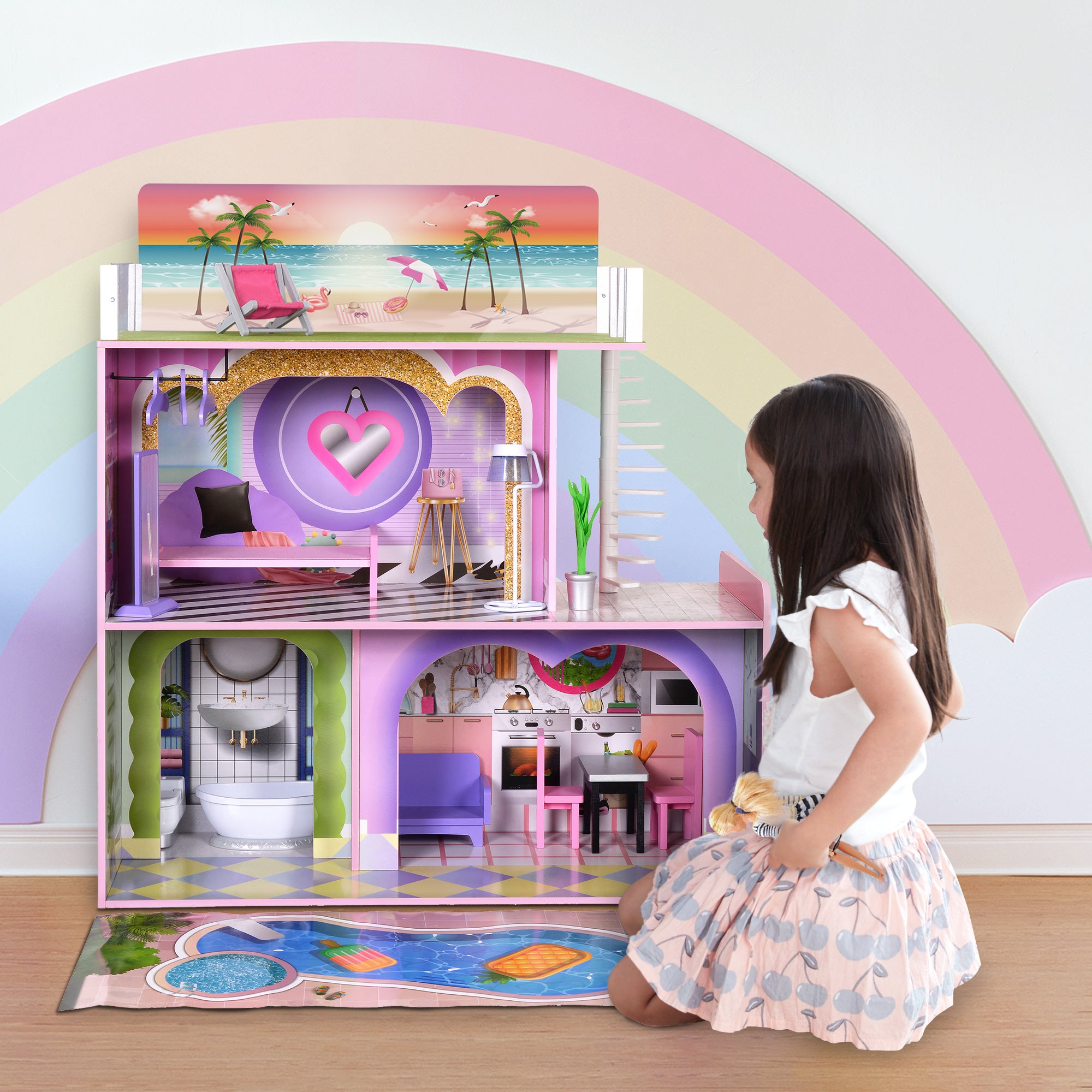 Olivia's Little World Kids Wooden Dreamland Sunset 3-Level