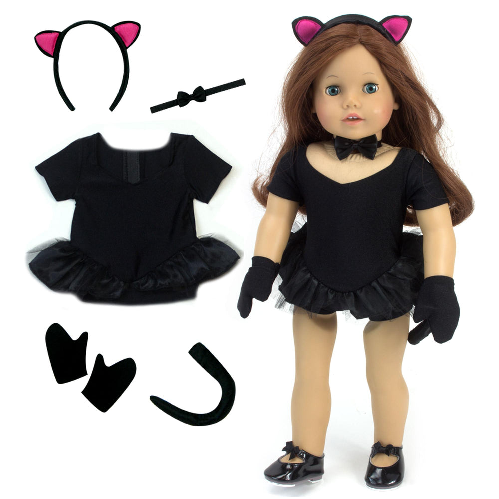 Sophia's Complete Six-Piece Jazz Dance Leotard & Kitty Cat Costume wit โ US