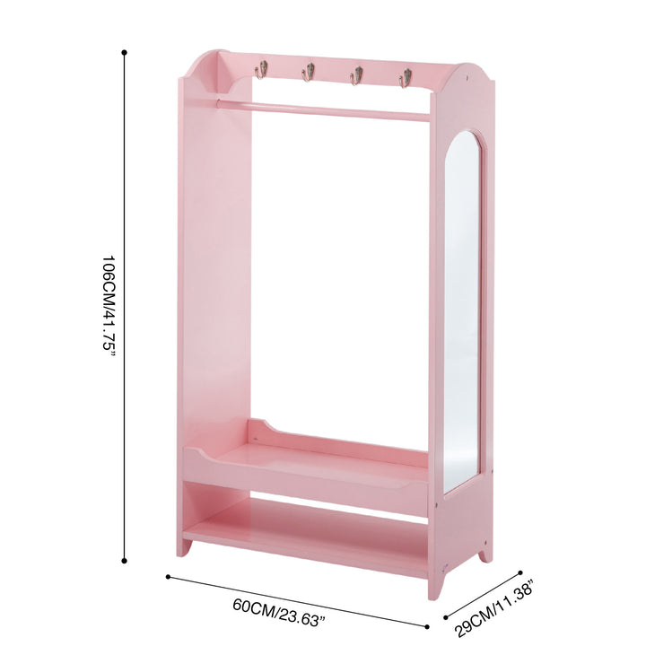 Fantasy Fields Little Princess Bella Open Armoire with Full Length Mirror, Pink