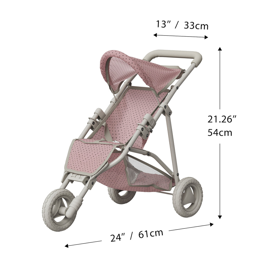 pink jogging stroller Olivia's Little World Polka Dot Princess Baby Doll Jogging Stroller, P – US