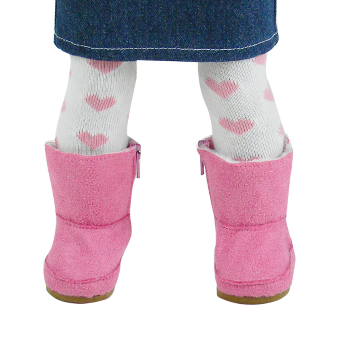 Sophia's 2-Pair, Winter Boots for 18" Dolls, Pink/Gray