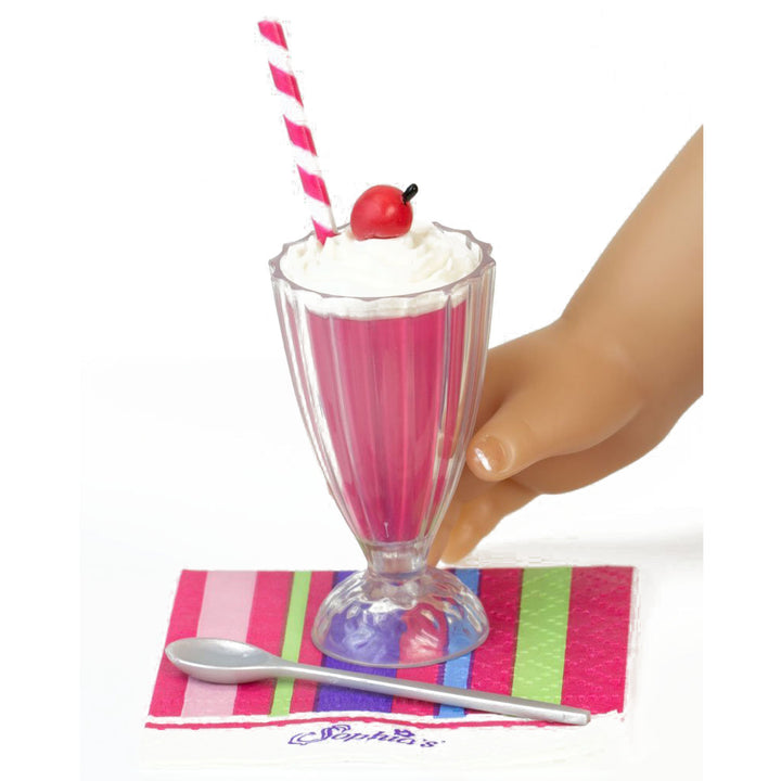 Sophia's Soda Fountain Set with Milkshakes & Ice Cream Floats for 18" Dolls