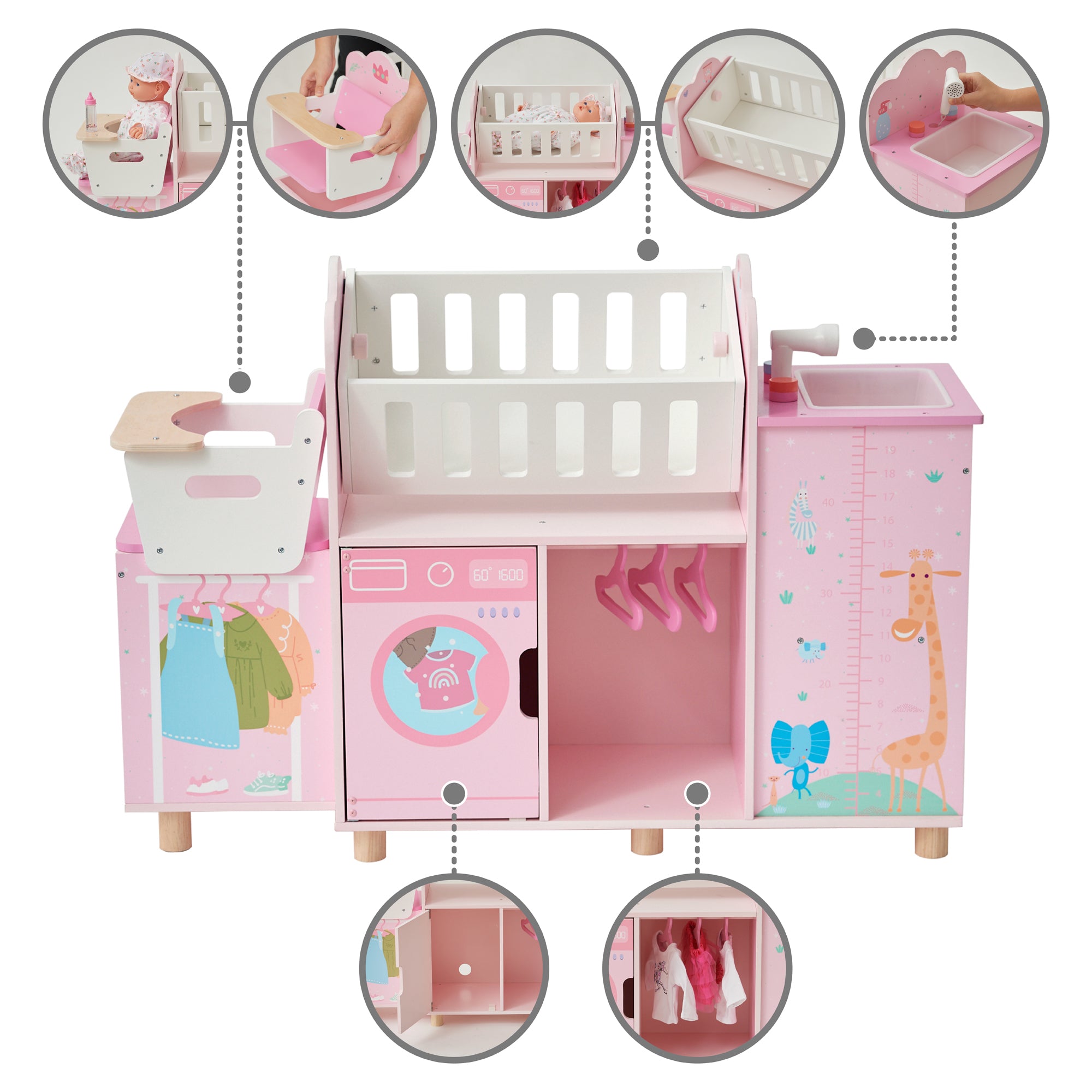Olivia's Little World Amanda 6-in-1 Baby Doll Nursery Station