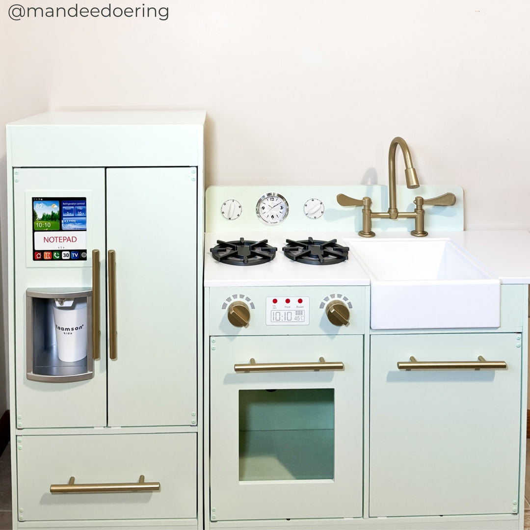 Teamson Kids Little Chef Charlotte Modern Play Kitchen, Mint/Gold