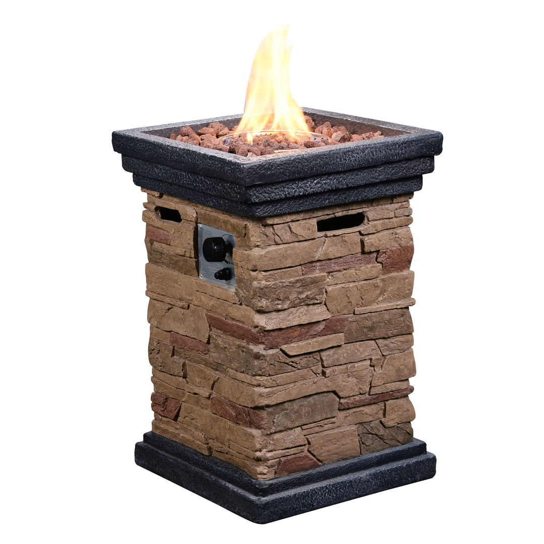 the fire pit column with lava, on