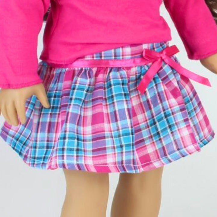 close up image of the skirt on an 18 inch doll