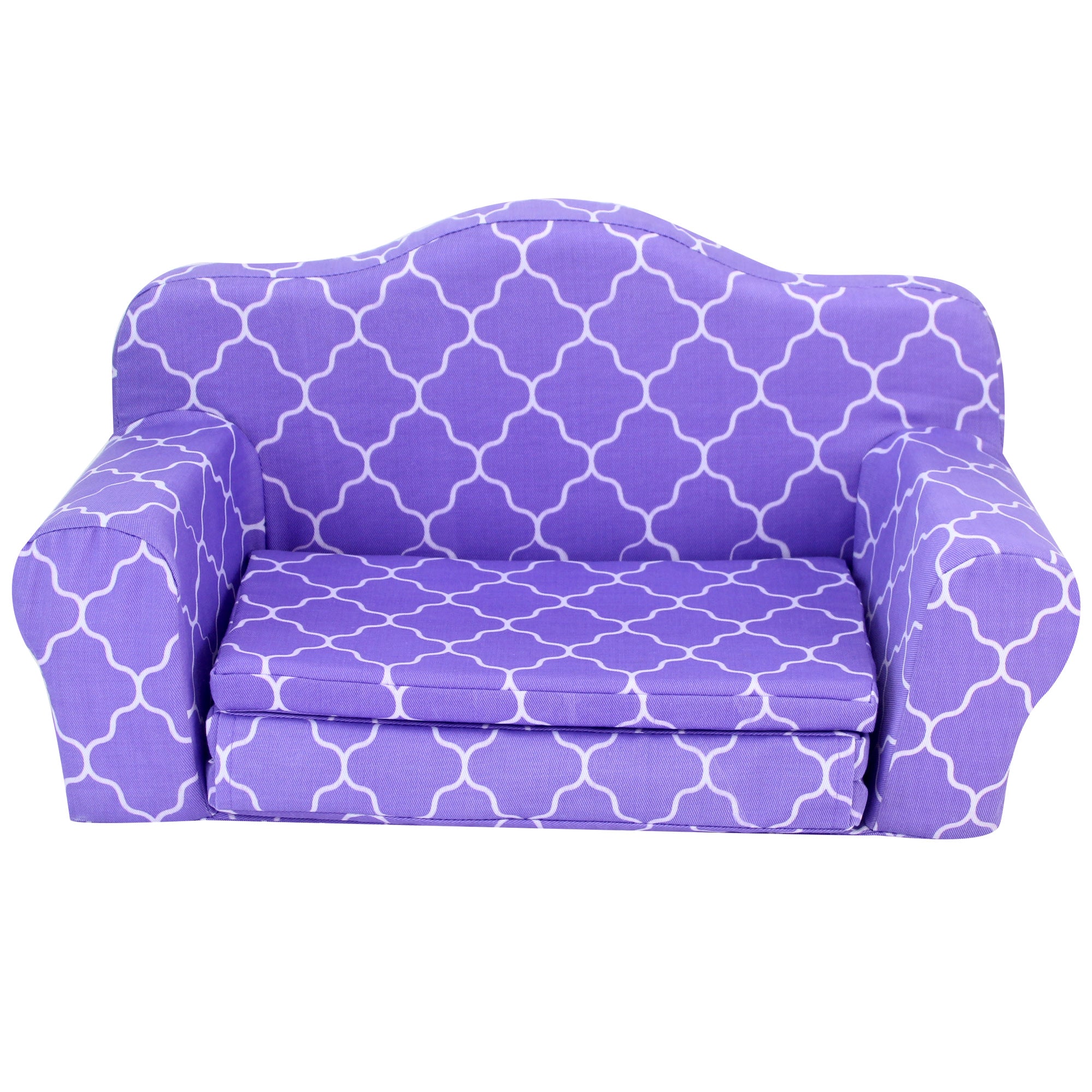 Sophia's Plush Purple/White Moroccan Print Pull-Out Sofa/Bed Sized