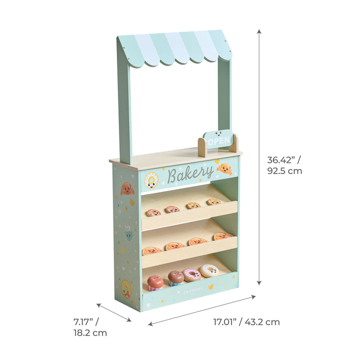 Wooden Bakery Shop with 12 Accessories, Mint -  Jolly Pals by Teamson Kids
