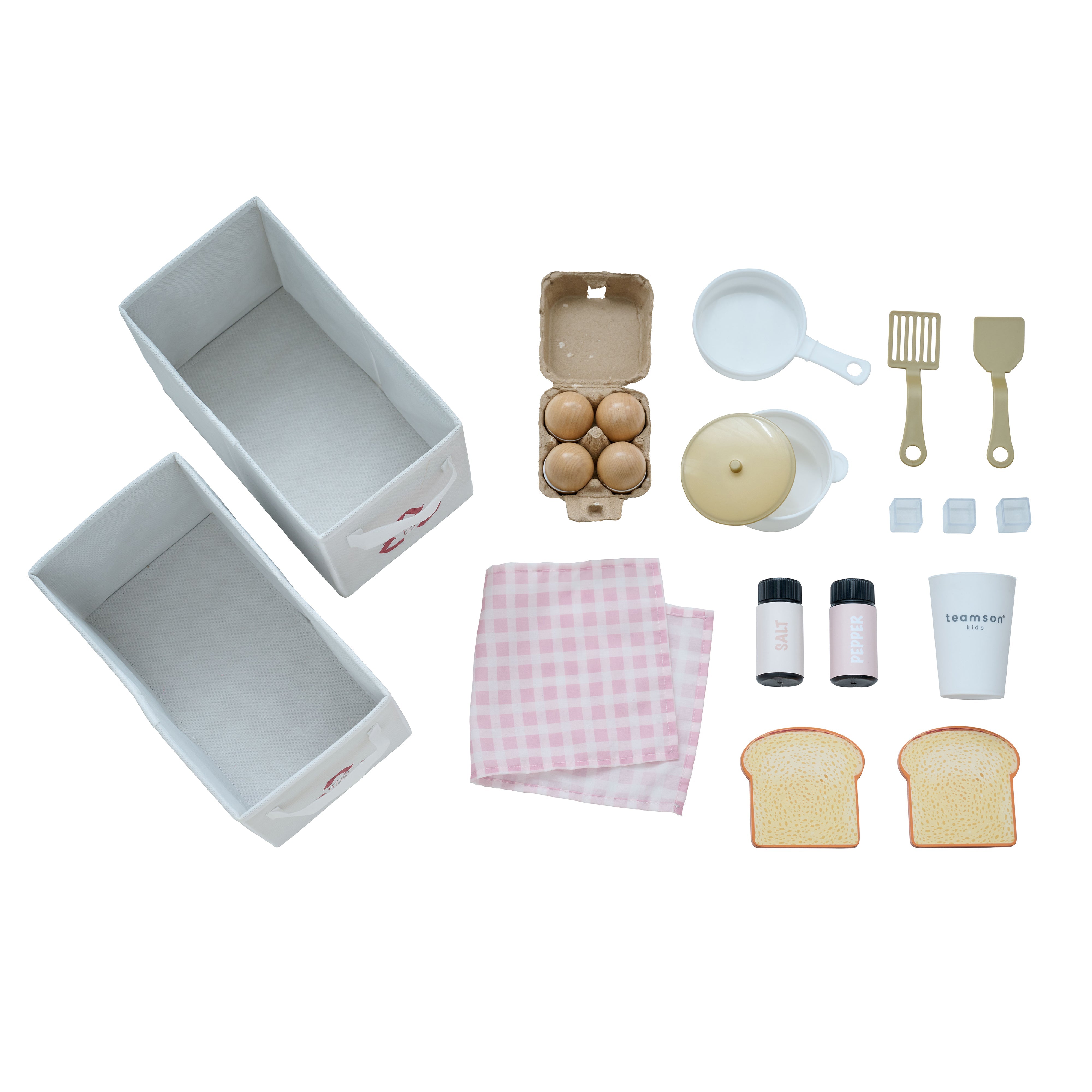 Wooden Play Kitchen with 21 Accessories, Pink - Little Chef