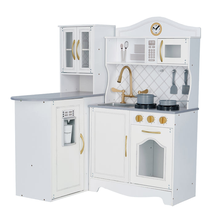 Teamson Kids Little Chef Upper East Retro Play Kitchen with Effects, White - FINAL SALE