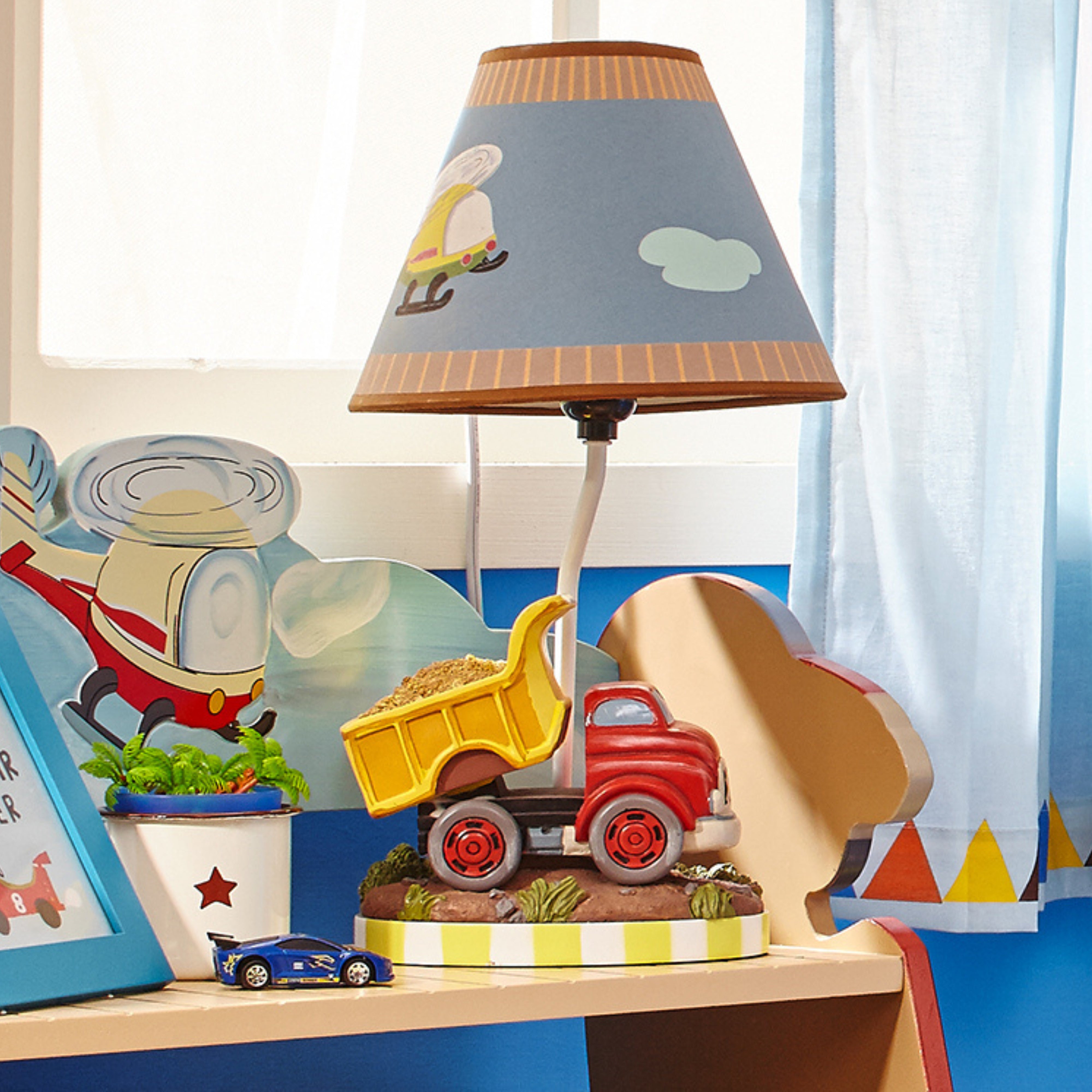 Fantasy Fields Decorative Transportation Themed Table Lamp, Multi