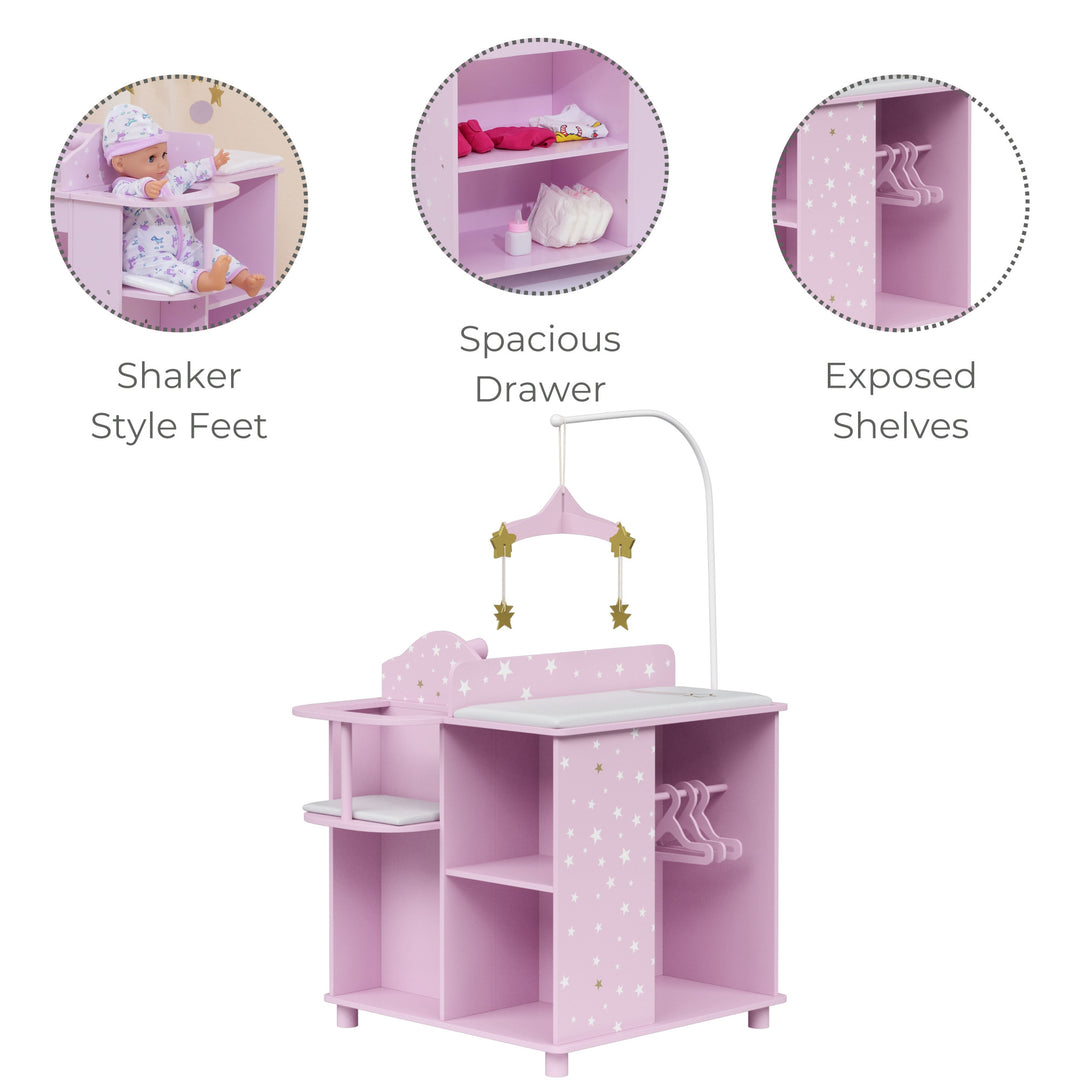 Olivia's Little World Twinkle Stars Princess 4-in-1 Baby Dolls Furniture