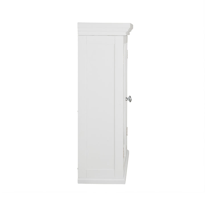 Teamson Home Florence Removable Two-Door Wall Cabinet with Decorative Glass Panels, White