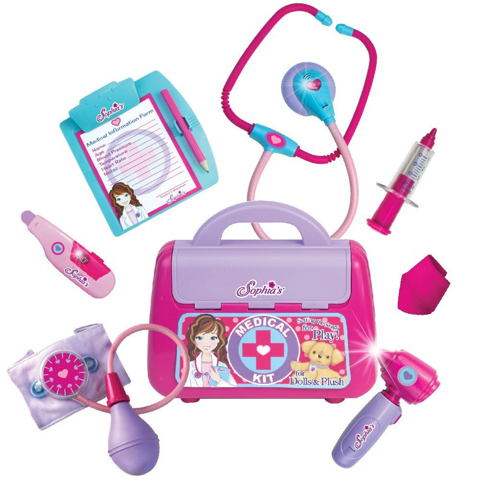 Sophia's 9-Piece Medical Kit with Realistic Devices and for 18