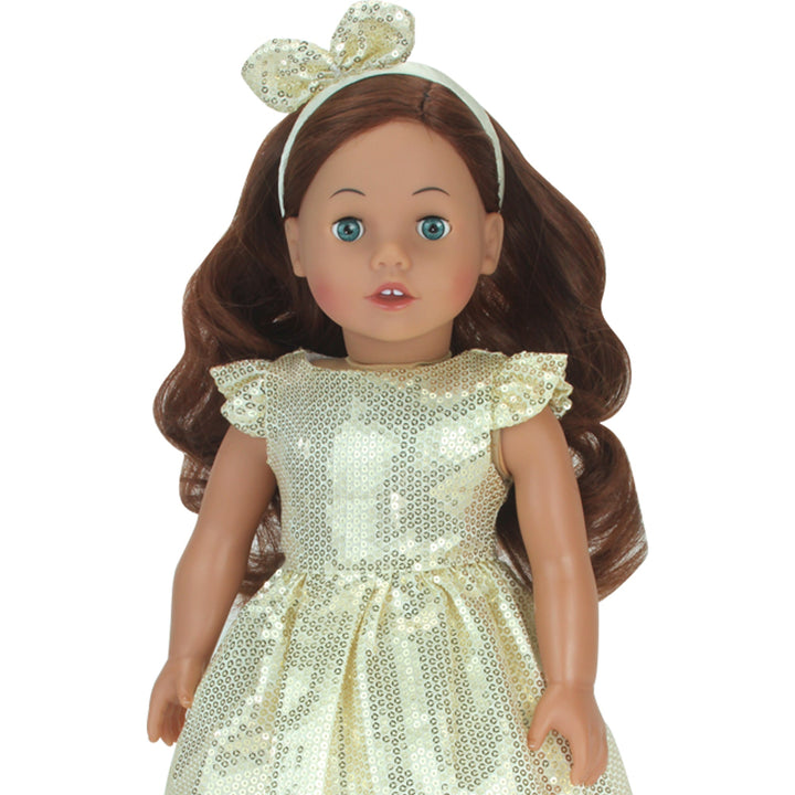 Sophia's Posable 18'' Soft Bodied Vinyl Doll "Carly" with Auburn Hair and Blue Eyes, Light Skin Tone