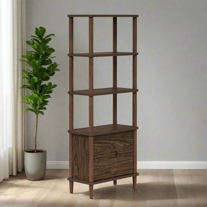 Teamson Home Ellery Freestanding 5-Tier Storage Cabinet, Walnut