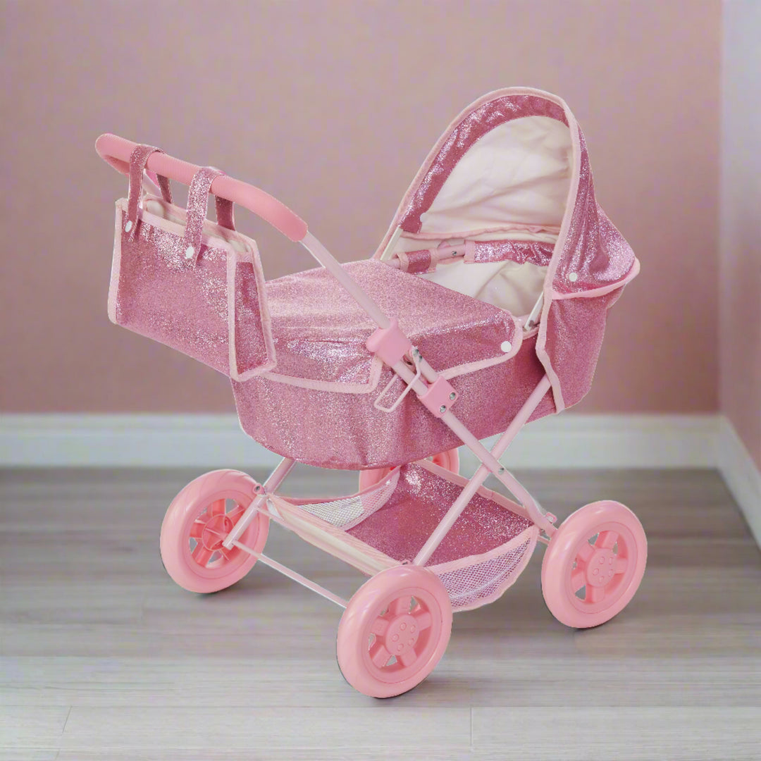 baby doll bassinet stroller Olivia's Little World Baby Doll Bassinet Pram with Cover, Hot Pink Gli – US