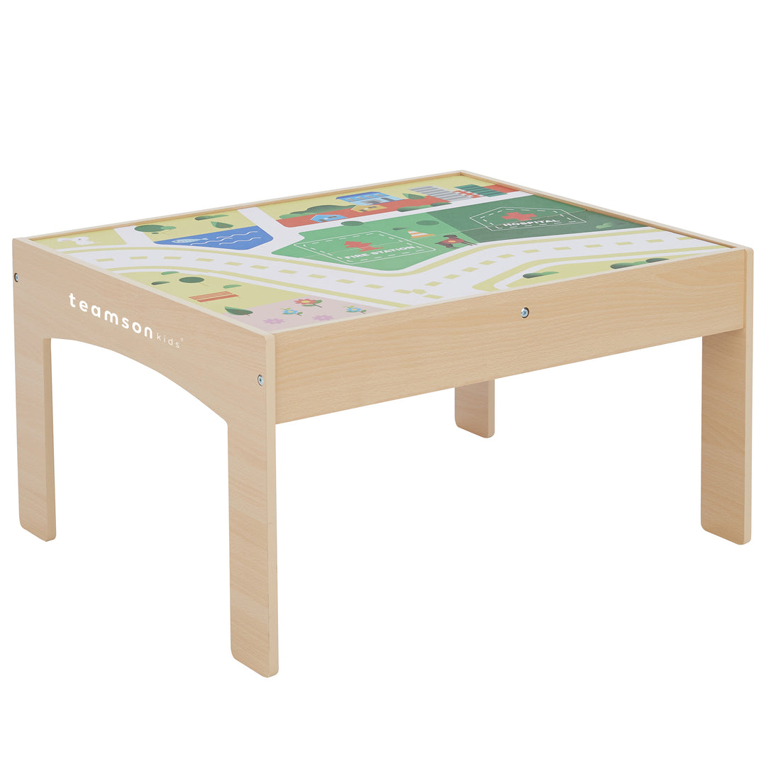 Teamlab Train Table Teamson Kids Preschool Play Lab Toys Table with 85-pc Train and Town S ...